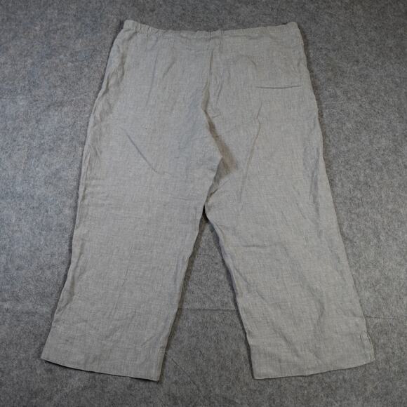 J. Jill Pants Womens Extra Large Linen Wide Leg Gray Cropped Ankle Beachy - Picture 6 of 10